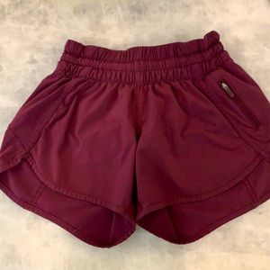 Lululemon maroon high rise shorts. Size 4.